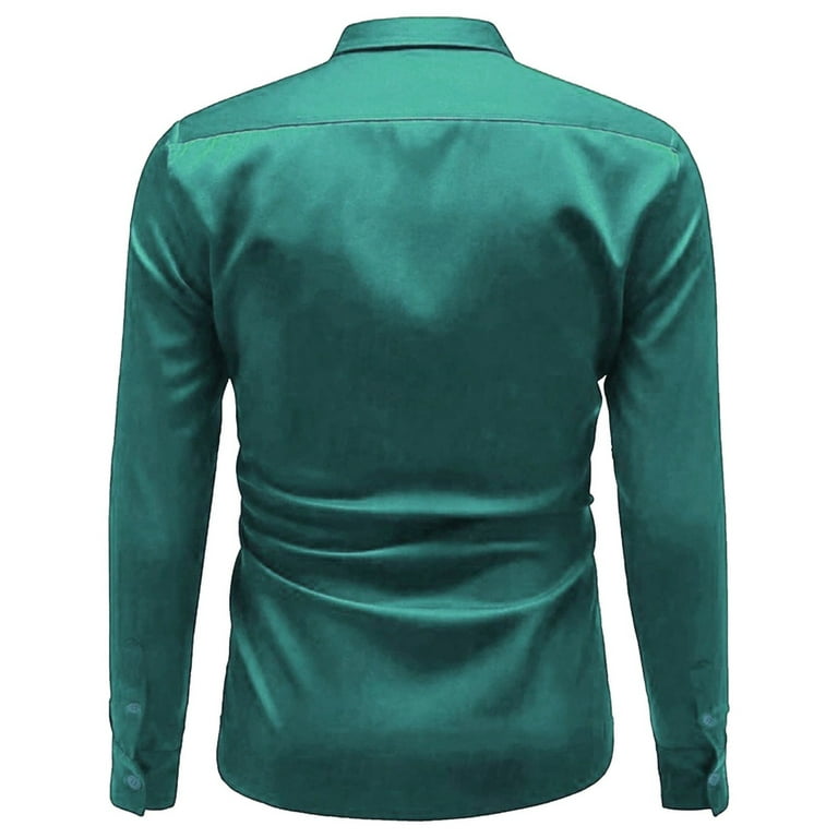 YOTMKGDO Button-Up Shirts Long Sleeve, Notch Neck Shirts for Men