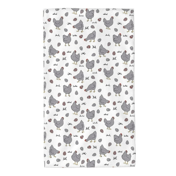 Balery Funny Chicken Toalla de Microfibra Premium con Estampado – 27.5x16 pulgadas, Alta Absorción, Suave y Aterciopelada, Secado Rápido