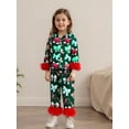 thumbnail image 5 of Spewahor Little Baby Girls Christmas Pajamas 1T 2T 3T 4T 5T 6T 7T Long Sleeve Bow Print Button Shirt + Pants Set, 5 of 9