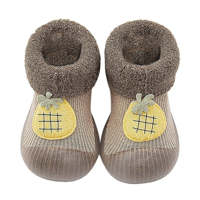 EDFBUYKRS Baby Home Slippers Cartoon Warm Slippers For Lined Winter Indoor Shoes