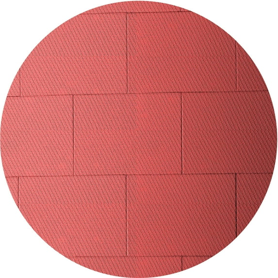 Ahgly Company Indoor Round Patterned Ferrari Red Area Rugs, 7' Round