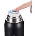 thumbnail image 4 of Botella de acero inoxidable con aislamiento al vacío de doble pared y taza, reutilizable, sin BPA, 650 ml, color azul, 4 of 4