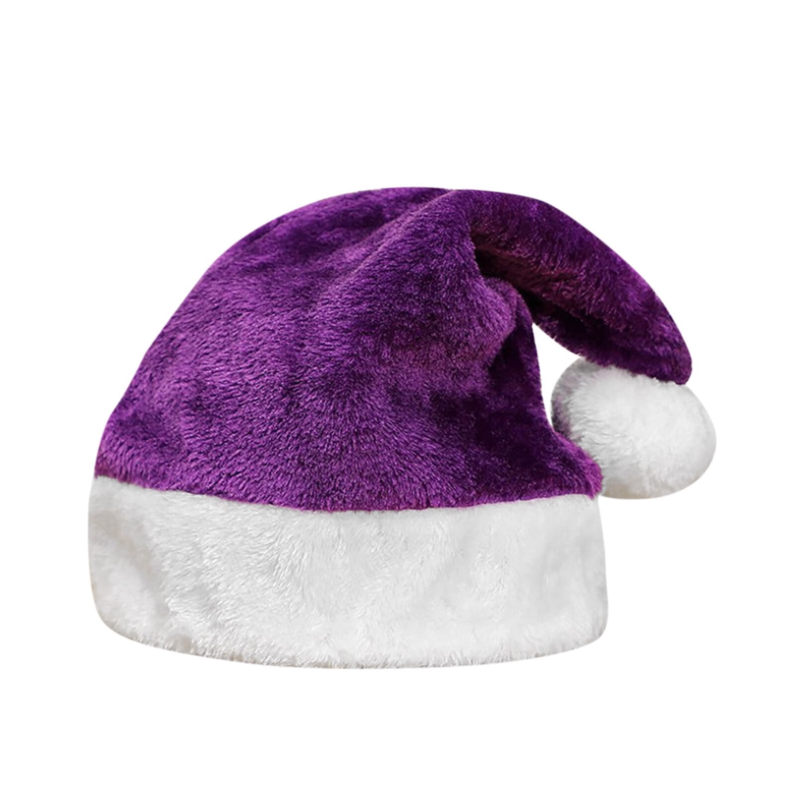 BOSTEY Christmas Hat Christmas Hat Adult Christmas Holiday Hat Unisex Velvet Cozy Christmas Hat
