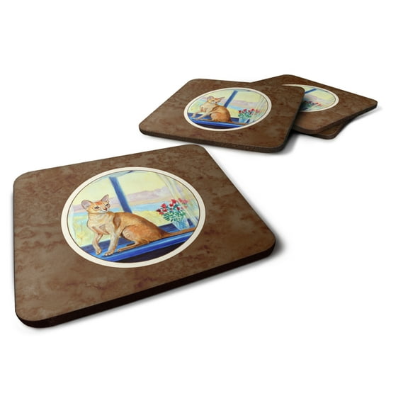 Carolines Treasures 7091FC Cat Foam Coaster Set of 4 3 1/2 x 3 1/2 multicolor