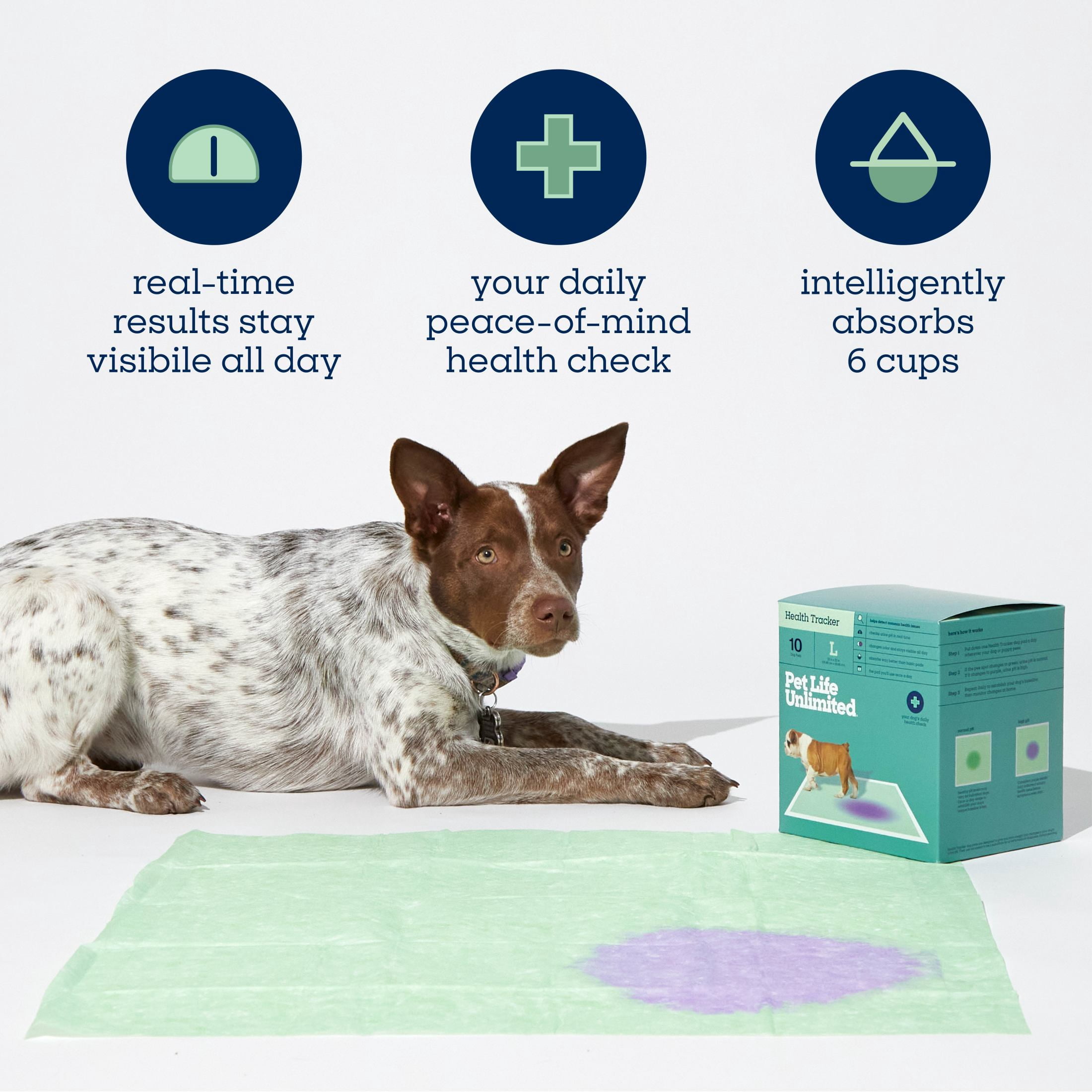 (3 pack) Pet Life Unlimited Health Tracker Dog Pads, Large, 10ct