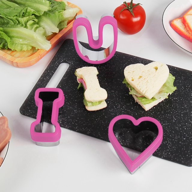 Cute Cake Tools Heart/Star/Flower Shape Cutters Stainless Steel Plastic Cookie Cutter Set