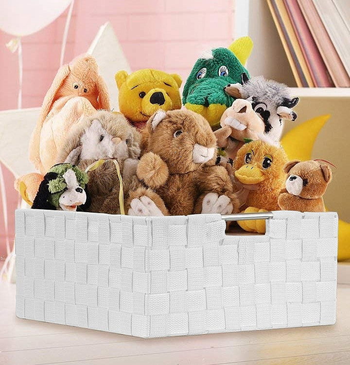 Decorative & Durable Fabric Storage Baskets, Shelf & Closet Organization - White