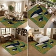 thumbnail image 5 of Area Rugs 5'x7', Green Yellow Whale Carpet Runner Indoor Outdoor Rugs Home Decor Aesthetic, Modern Abstract Art Oil Painting Non Slip Mats Washable Accent Rug for Living Room Bedroom, 5 of 8