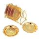 thumbnail image 3 of 1 Set Golden Fruit Tray Decorative Food Serving Dish Storage Plates with Rack, 3 of 4