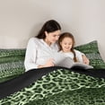 thumbnail image 5 of Castle Fairy Green Leopard Print Queen Comforter Set,Animal Print Bedding Comforter Set, 5 of 8