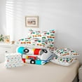 thumbnail image 6 of Manfei Colorful Cartoon Cars 7 Pieces Bedding Comforter Set,Modern Aircraft Aitplane Full Bedding Set,Cute Multicolor Stars Fitted Sheet Flat Sheet For Boys Girls,Super Cozy Room Decor Reversible, 6 of 8