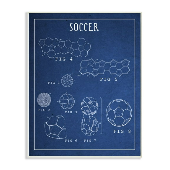 Soccer Blueprint Vintage Sports Design Wall Plaque Art by Daphne Polselli