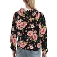 thumbnail image 2 of Hoodies for Women - Big Rose Flowers Comfrt Colour Drawstring Women'S Fashion Hoodies & Sweatshirts, Fall Outfits Clothes for Women 2024 Pullover with Kangaroo Pocket, 2 of 7