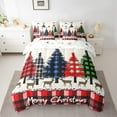 thumbnail image 2 of jejeloiu Colorful Xmas Tree Bedding Comforter Set 7pcs,Merry Christmas Queen Bedding Sets,Wild Deer Queen Sheet Sets For Teens,Ultra Soft Home Decor Reversible, 2 of 8