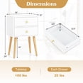 thumbnail image 4 of Giantex Nightstand W/2 Drawers, End Side Table w/Natural Legs for Small Spaces(2, White), 4 of 8