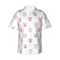 thumbnail image 1 of Balery Girl Rabbit Camisas hawaianas de manga corta para hombre, camisas playeras de corte holgado, camisas de vacaciones con botones,XX-Large, 1 of 7