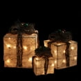 thumbnail image 2 of Northlight Set of 3 Lighted Cream Gift Boxes with Twine Bows Outdoor Christmas Decorations 10", 2 of 3