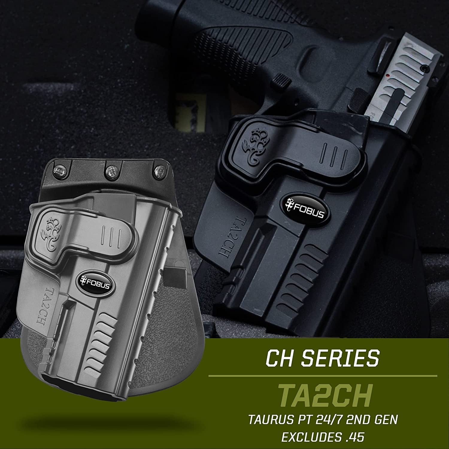 Fobus Paddle Holster, Taurus PT24/7 2nd Gen, Right, Black,