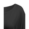 thumbnail image 3 of Womens Short Sleeve Boat Neck Side Shirring Dolman Drape Top, 3 of 6