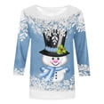 thumbnail image 4 of Xihbxyly Blouses à Manches 3/4 pour Femmes T-shirt Imprimé Mode Féminine Blouse à Manches 3/4 Col Rond Hauts Décontractés Offres de Vacances, 4 of 4