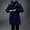 Navy, variant on Ofreoo Men's Fashion Casual Solid Color Buttons Pockets Long Sleeve Hoodless Casual Outwear Trench Coat Fleece Jacket Men Christmas Gift