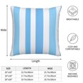 thumbnail image 2 of Multi-Size Linen Sofa Pillow Cover Invisible Zipper Open And Close Strong Use For Sofa Chair Garden Sofa Car Light Blue Stripe_2 20"X20", 2 of 8