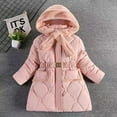 thumbnail image 2 of Baby Girls Winter Coat,Baby Girls Puffer Coat Mid-length Hooded Jacket Long Sleeve Light Winter Coats For TeenWinter Warm Outerwear Warm Thick Clothes, 2 of 9