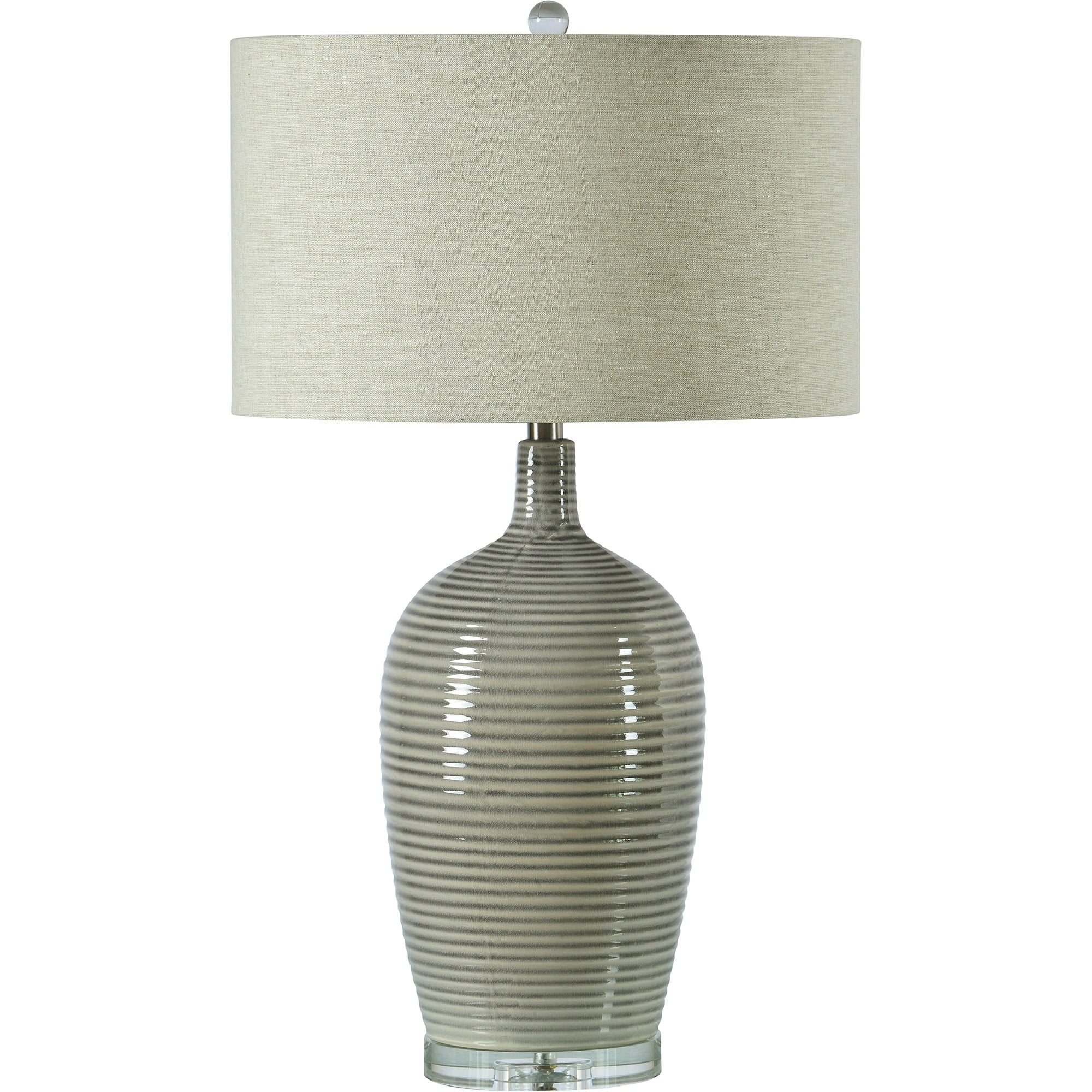 White Ceramic And Crystal Table Lamp, Powell Led Table Lamp
