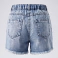 thumbnail image 5 of Jean Shorts for Teen Girls Low Rise Girls Ripped Jeans Shorts High Waist Raw Hem Straight Leg Y2K Distressed Denim Shorts for Teen Girls 13Y-16Y, 5 of 6