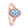 thumbnail image 5 of AoneJewelry 0.85 Carat Oval Shape Aquamarine and Diamond Ring In 10K Solid Rose, White & Yellow Gold, 5 of 5