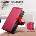 thumbnail image 4 of For Samsung Galaxy S26 Plus 5G 6.7inch Phone Case Wallet, RFID Blocking Magnetic Buckle Flip Leather TPU Cover with Card Holder Wrist Strap Shockproof Phone Case,Red,For Galaxy S26 Plus 5G, 4 of 9