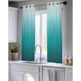 thumbnail image 5 of Teal Ombre Sheer Curtains 39 Inch Length 2 Panels Set for Living Room/Bedroom, Contemporary Gradient Abstract Art Kitchen Curtains Grommet Semi-Sheer Curtains Drapes Window Treatments 27.5"x39"x2, 5 of 7