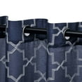thumbnail image 2 of Superior Quatrefoil Embroidered Sheet Grommet Curtain Panel, Set of 2, 42" W x 63" L, Navy Blue, 2 of 5