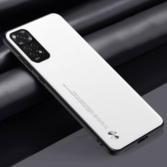Luxury PU Leather Case For Xiaomi Redmi Note 11S 11 Pro Back Cover Matte Silicone Protection Phone Case For Redmi Note 11E Pro White For Redmi Note 11S