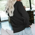 thumbnail image 6 of Crewneck Sweatshirts Women No Hood Pullover Sweatshirt with Pockets Comfort Casual Long Sleeve Crew Neck Solid Tops Black S, 6 of 7