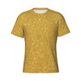 thumbnail image 3 of Naloa Gold Shiny Men's T-Shirt Sport T-shirt Men's Basic Tee Casual Men's Shirt, Round Neck, Short Sleeves - Small, 3 of 5