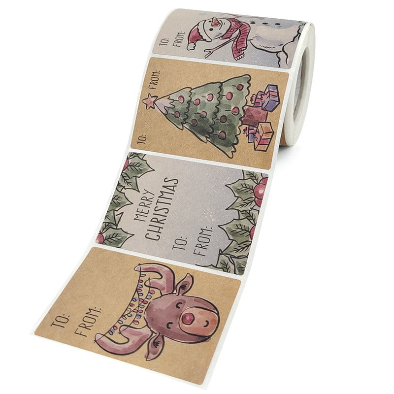 Indoor/Outdoor Christmas Decorations Christmas Self Adhesive Gift Tags Holiday Present Label Stickers Santa Personalized Xmas Name Label For Envelope ...