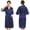 Blue, variant on Women's Long Sleeve Bathrobe Nightgowns Satin Pajama Robe Nightwear Lacy Nightdress Sleepwear M-3XL