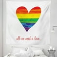 thumbnail image 1 of Inspirational Tapestry, Romantic All We Need Is Love Famous Words with Heart Shape in the Gay Parade Colors, Fabric Wall Hanging Decor for Bedroom Living Room Dorm, 5 Sizes, Multicolor, by Ambesonne, 1 of 1