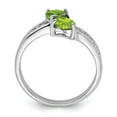thumbnail image 2 of Sterling Silver Rhodium Peridot Heart Ring, 2 of 6