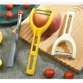 thumbnail image 4 of Pelador de acero inoxidable, pelador de frutas tres en uno, pelador de patatas y verduras, cuchillo raspador multifuncional., 4 of 7