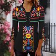 thumbnail image 4 of Viluyesy Women's 3/4 Sleeves T-Shirt Lapel Collar Shirt Tops Comfortable Fashionable Relaxed Lapel Collar Petal Loose Blouse Black Size S, 4 of 7