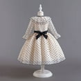 thumbnail image 2 of Girls Retro Polka Dot Dress Long Sleeve Wedding Princess Maxi Boho Dress 3-9 Year, 2 of 4