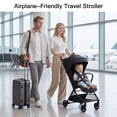 thumbnail image 4 of Gromast Travel Stroller for Airplane, Ultra Compact & Lightweight – Only 9.9 lbs, Portable Infant Toddler Baby Stroller, w/ UPF 50+ Canopy - Black, 4 of 10