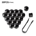 thumbnail image 3 of Tiras de la rueda de automóvil Tapas de Auto Hub Universal Cubierta de Tornillo Reemplazo Reemplazo Neumático Aparato Neumático Tuercas Tornillos Protector con Clip Negro 17mm 20 Piezas kenally VI014416-01, 3 of 7