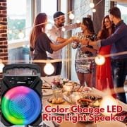 2Boom Bluetooth LED Ring Light Party Speaker 1Ct, Portable Wireless Rechargeable Speaker with FM Radio, Small Lightweight Bluetooth Stereo Sounds, 4.5x7x3 Inch w/ Snoep in Beperkte Oplage
