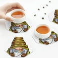 thumbnail image 7 of Pofeuu Fishing Gnome Fisherman Print Leather Coasters Set of 6, Round Cups Mugs Mat Pad for Home Kitchen Heat Resistant Drink Coasters,Octagon, 7 of 7