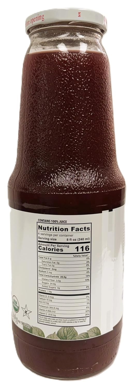 Anna and Sarah Organic Tart Plum Juice - Glass Bottle, 33.8 Ounce