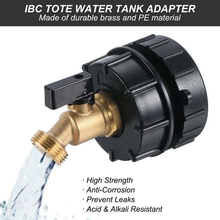Wantmatch 275 330 IBC Tote Adapter, adattatore di scarico IBC, adattatore maschio per tubo dell'acqua per tubo da giardino, filettatura grossa da 5,1 cm x tubo G maschio 3/4 + filettatura fine