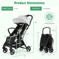 thumbnail image 5 of Infans Portable Baby Stroller One-Hand Fold Pushchair W/ Aluminum Frame Grey, 5 of 6